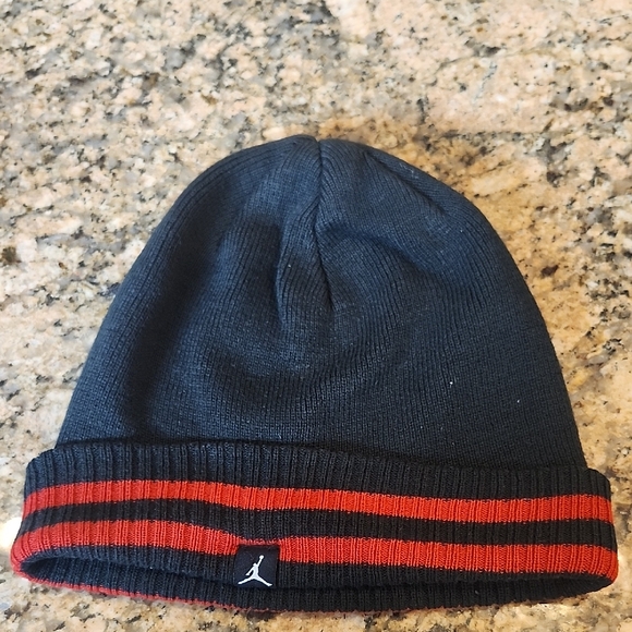 Jordan Black and Red Striped Kids Beanie - Picture 1 of 3